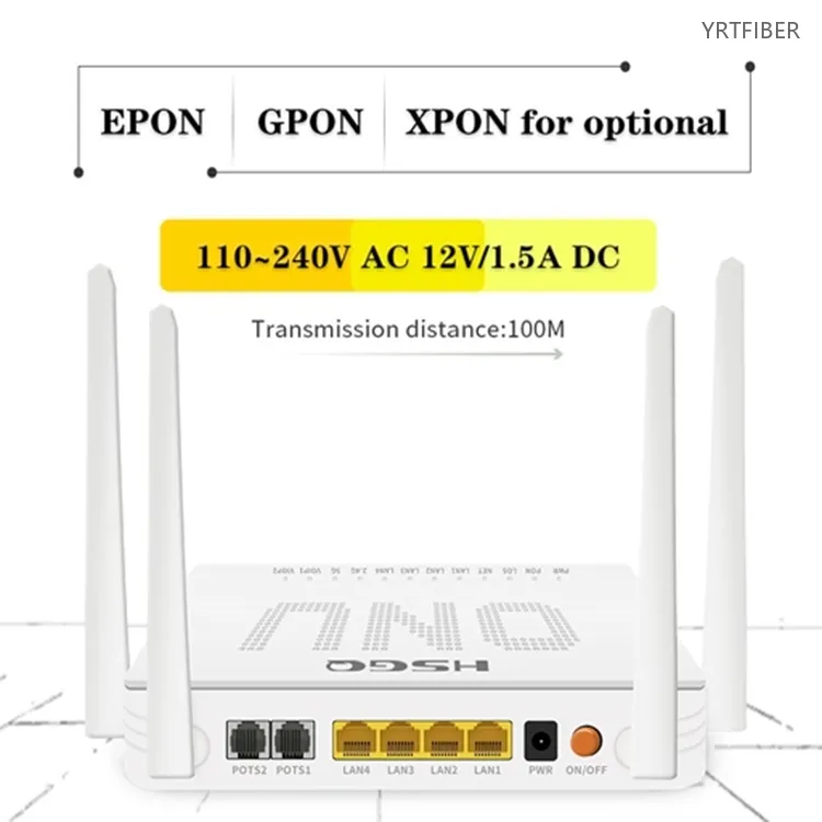 4GE + 2POTS + USB + AC1200 Dual-Band WiFi xPON ONU – One Box for Broadband, VoIP, and Wi-Fi 5