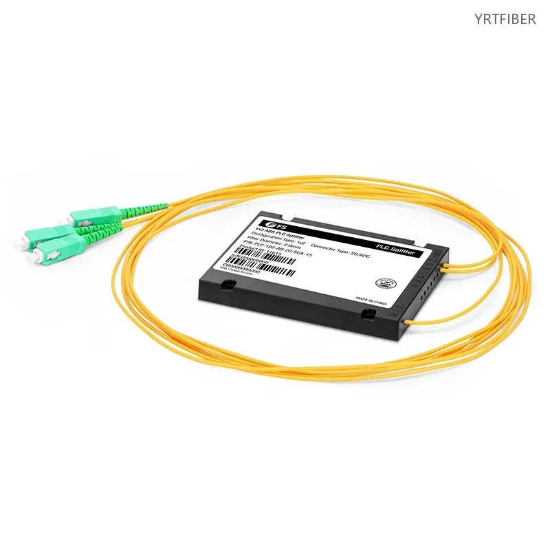 1×2 PLC Fiber Splitter – ABS Module with SC/APC Connectors, Singlemode, 2.0mm Pigtails