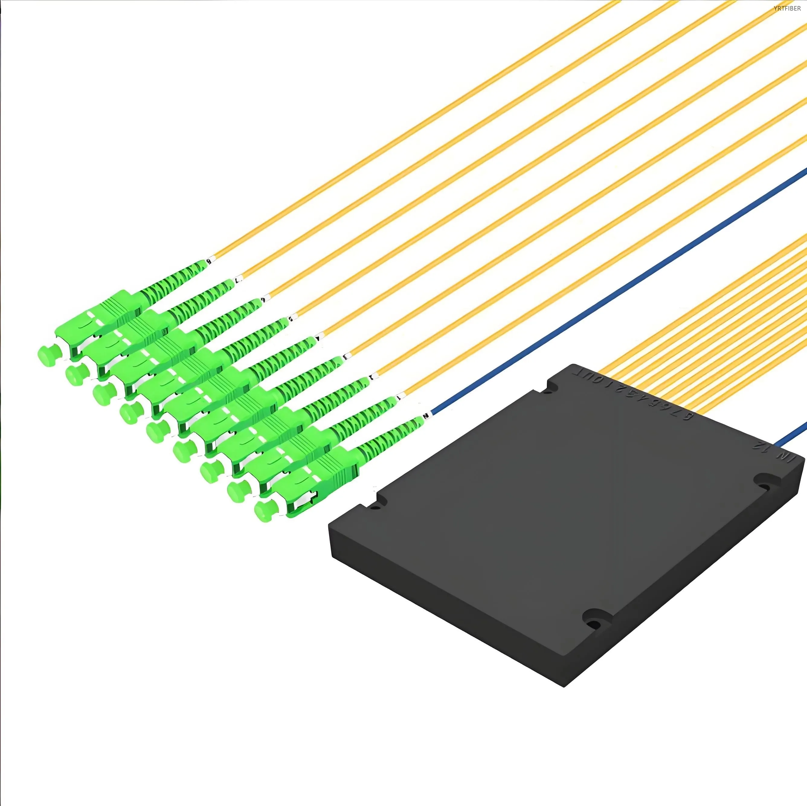 1×8 PLC Fiber Splitter – ABS Enclosure, Singlemode, SC/APC Default with Custom Options