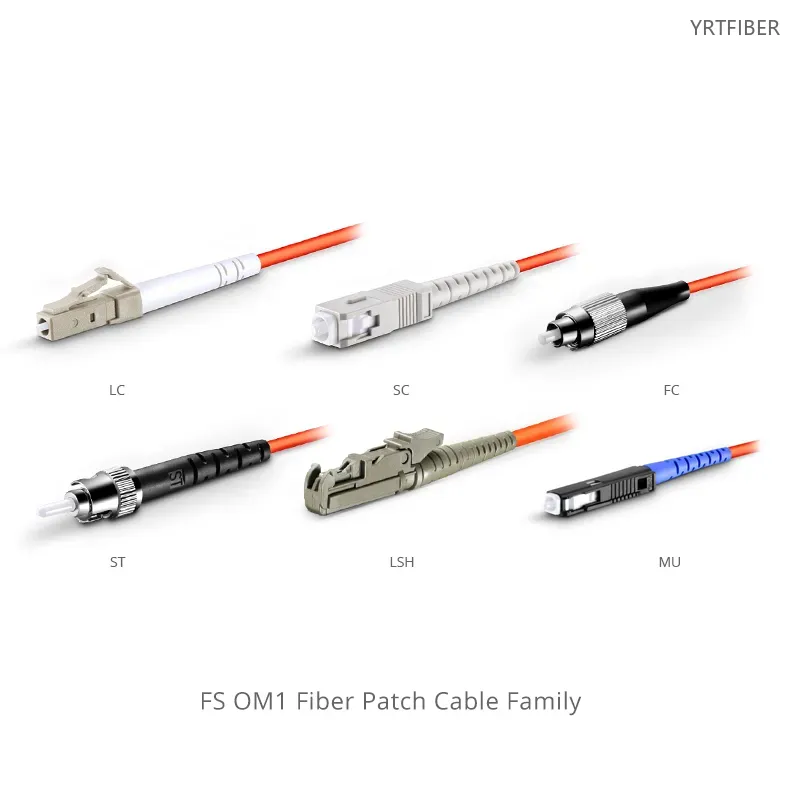 OM1 Simplex/Duplex Multimode Fiber Patch Cord – 62.5/125µm, 1G/10G, LC/SC/FC/ST