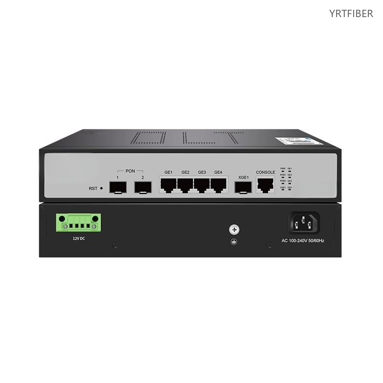 2-Port GPON OLT – Supports 256 ONUs with 2.5Gbps Downstream per Port, 10G SFP+ Uplink, 1U Rackmount