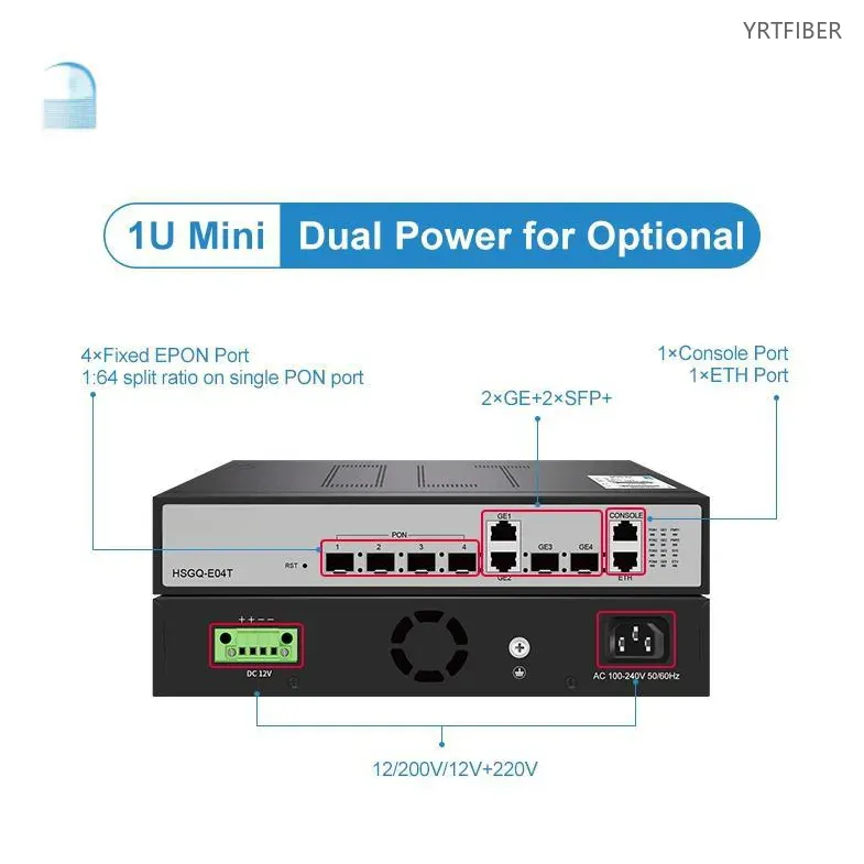 4-Port EPON OLT – Fiber Modem with WiFi 6 Router Integration