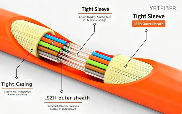 GJFJV Indoor Fiber Optic Cable – Tight-Buffered, Aramid Yarn, LSZH/PVC Jacket(Image1)