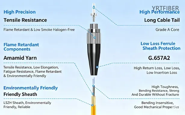 FC-FC UPC Fiber Patch Cable – Simplex OS2 or Duplex OM4, 2.0mm Riser-Rated Jacket(Image1)