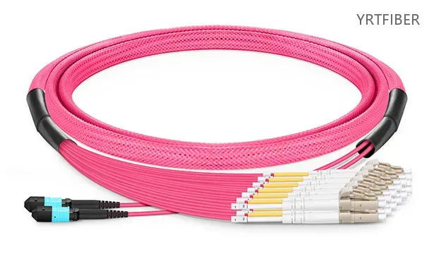 MTP-8 UPC (Female) to 4 x LC UPC Duplex MPO Fiber Jumper Cable for 40G Optical Modules(Image1)