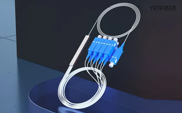 1x8 PLC Fiber Optic Splitter – Steel Tubular Mini Module with SC/UPC Connectors(Image1)