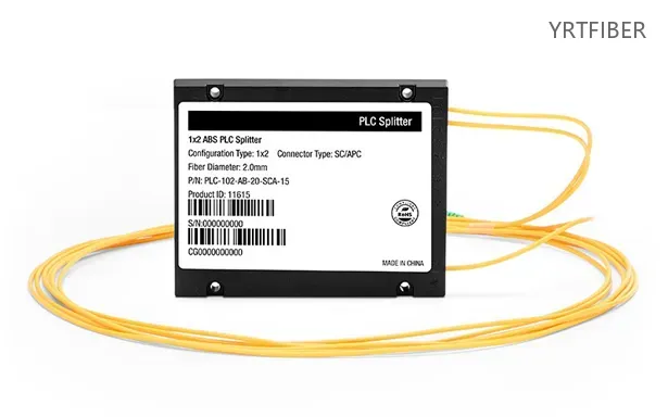 1×2 PLC Fiber Splitter – ABS Module with SC/APC Connectors, Singlemode, 2.0mm Pigtails(Image1)