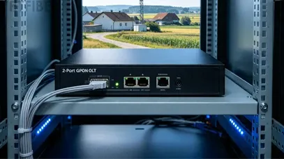 2-Port GPON OLT – Supports 256 ONUs with 2.5Gbps Downstream per Port, 10G SFP+ Uplink, 1U Rackmount(Image1)